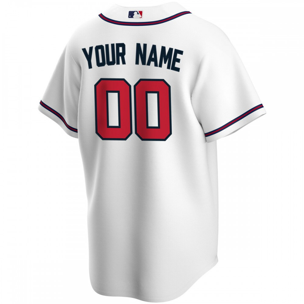 Atlanta Braves Youth Home Replica Custom Jersey - White-Pro Kit Vault | Brand New 26/27 Sports Jerseys