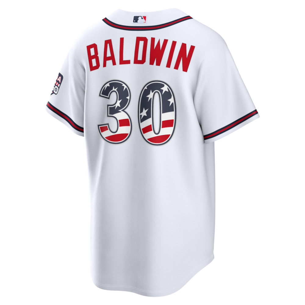 Drake Baldwin Atlanta Braves USA 250 Fourth of July Home Stadium Jersey - White-Pro Kit Vault | Brand New 26/27 Sports Jerseys