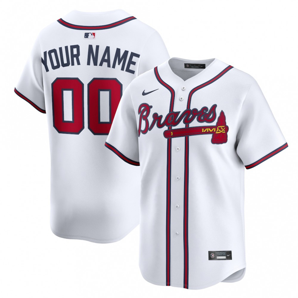 Atlanta Braves Home Limited Custom Jersey - White-Pro Kit Vault | Brand New 26/27 Sports Jerseys