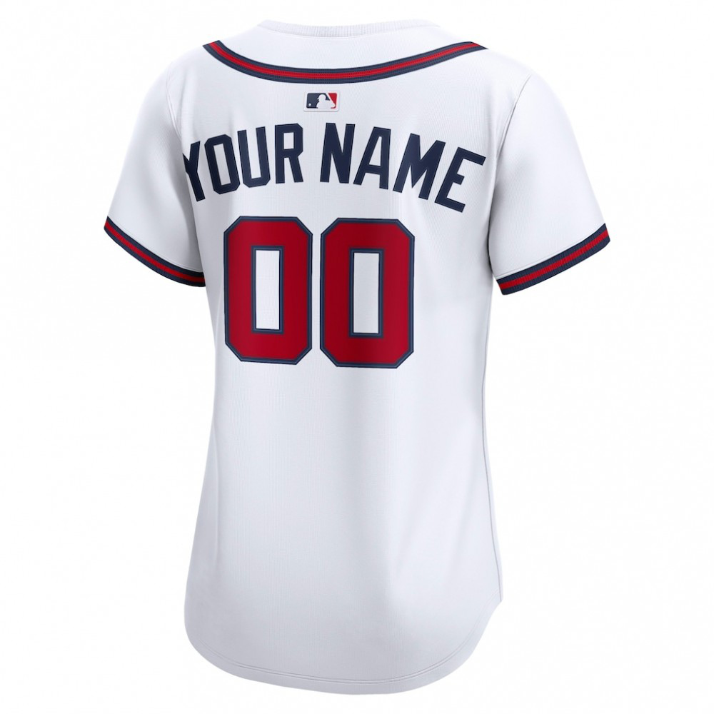 Atlanta Braves Women's Home Limited Custom Jersey - White-Pro Kit Vault | Brand New 26/27 Sports Jerseys