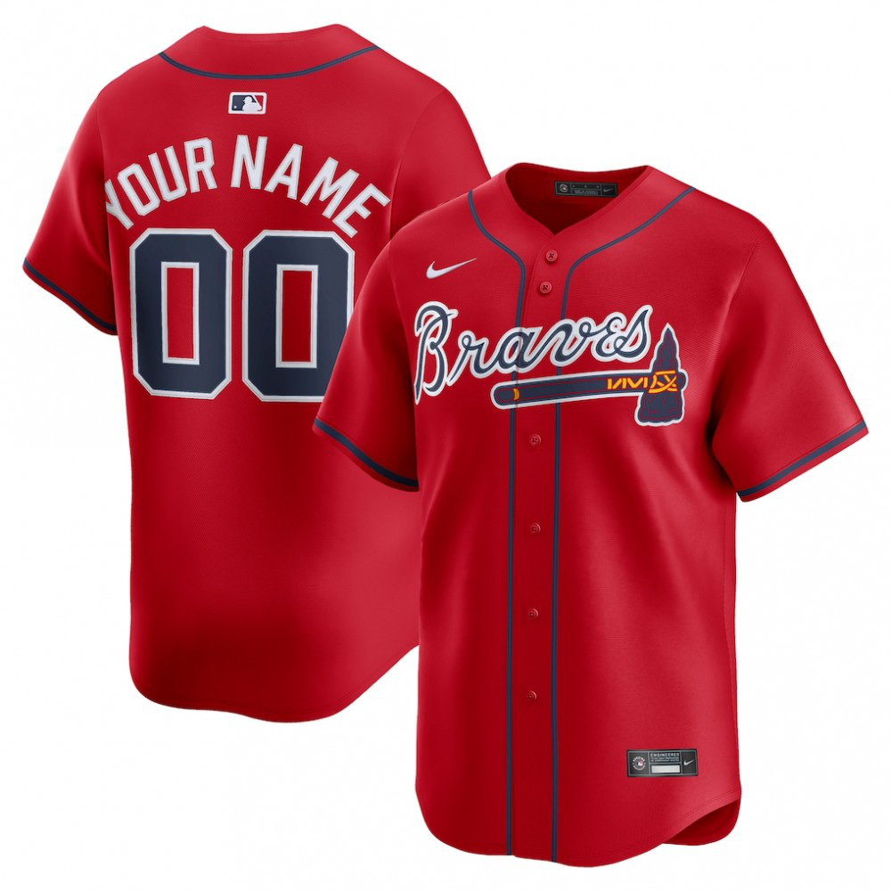 Atlanta Braves Alternate Limited Custom Jersey - Red-Pro Kit Vault | Brand New 26/27 Sports Jerseys