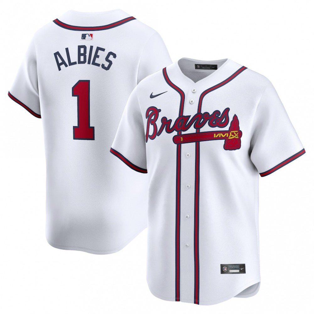 Ozzie Albies Atlanta Braves Home Limited Player Jersey - White-Pro Kit Vault | Brand New 26/27 Sports Jerseys
