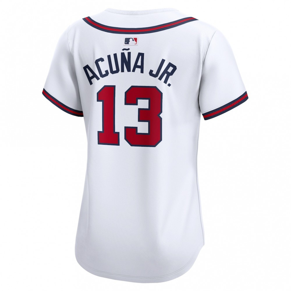 Ronald Acuna Atlanta Braves Women's Home Limited Player Jersey - White-Pro Kit Vault | Brand New 26/27 Sports Jerseys
