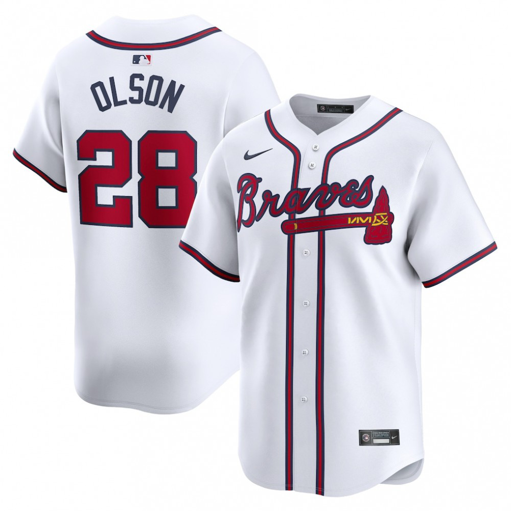Matt Olson Atlanta Braves Home Limited Player Jersey - White-Pro Kit Vault | Brand New 26/27 Sports Jerseys