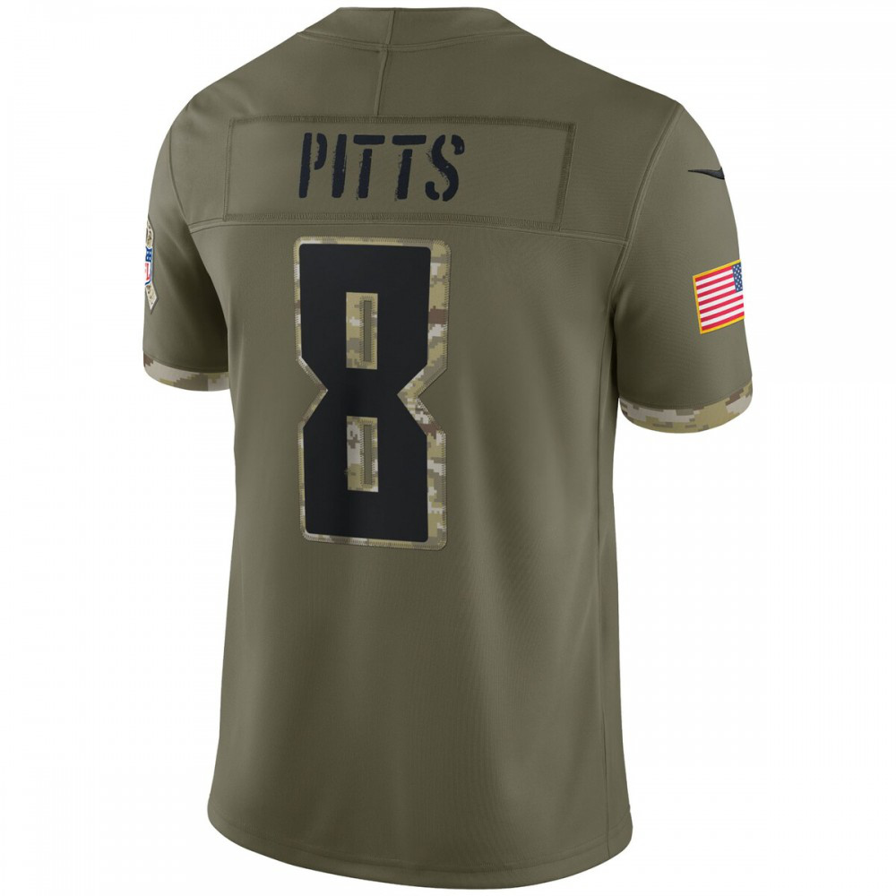 Kyle Pitts Atlanta Falcons 2022 Salute To Service Limited Jersey - Olive-Pro Kit Vault | Brand New 26/27 Sports Jerseys