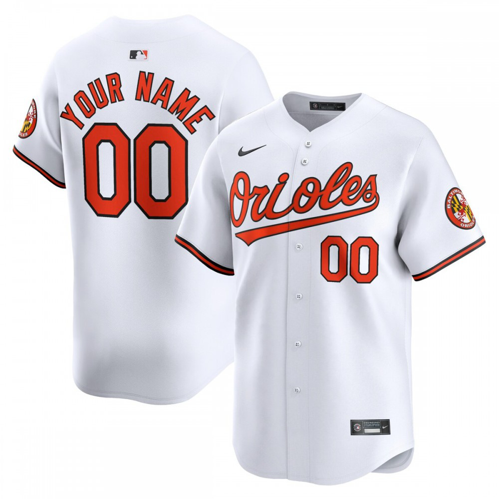Baltimore Orioles Home Limited Custom Jersey - White-Pro Kit Vault | Brand New 26/27 Sports Jerseys