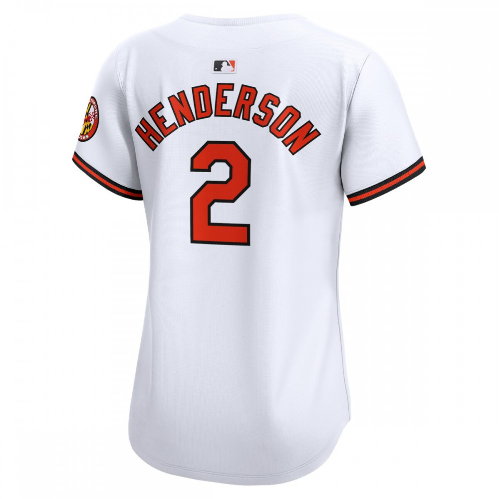 Gunnar Henderson Baltimore Orioles Women's Home Limited Player Jersey - White-Pro Kit Vault | Brand New 26/27 Sports Jerseys