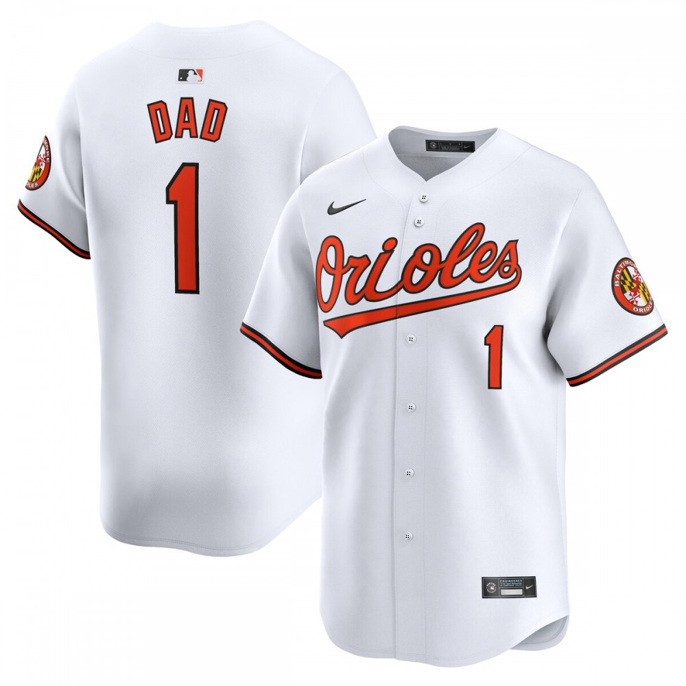 Baltimore Orioles #1 Dad Home Limited Jersey - White-Pro Kit Vault | Brand New 26/27 Sports Jerseys