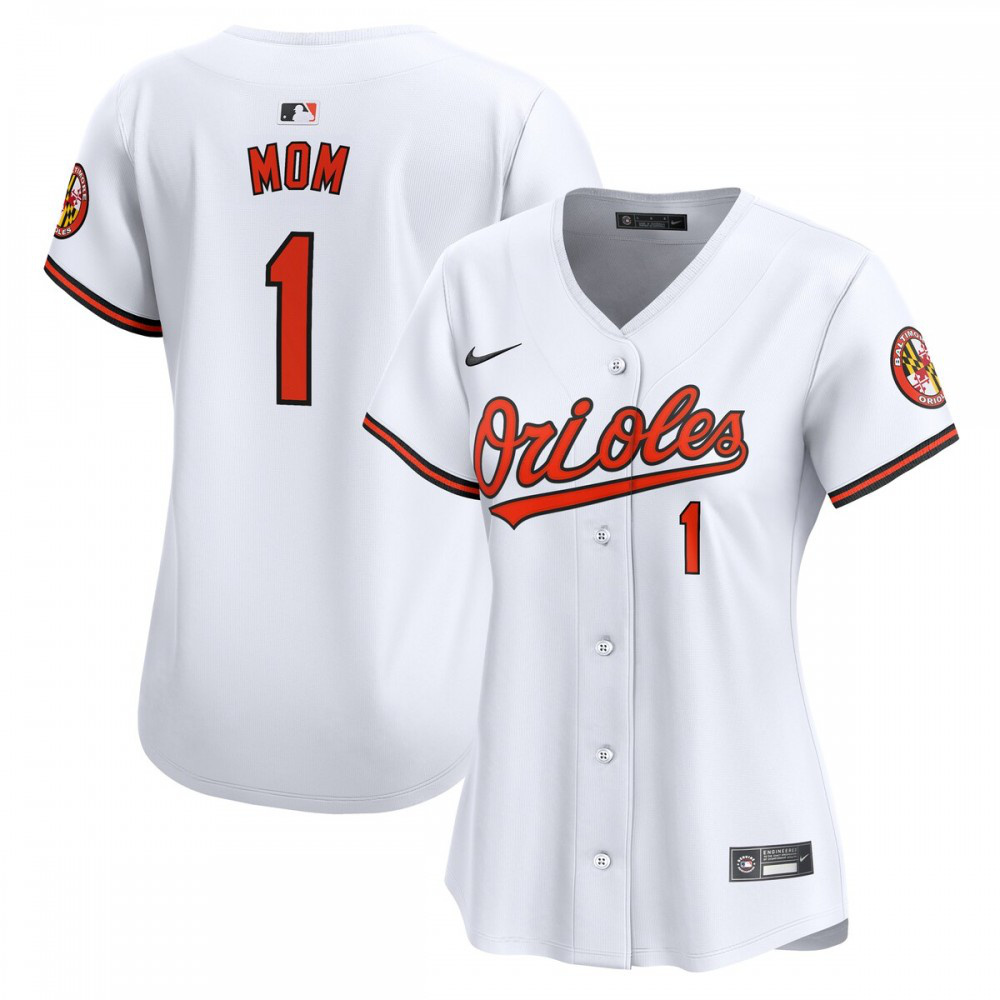 Baltimore Orioles Women's #1 Mom Home Limited Jersey - White-Pro Kit Vault | Brand New 26/27 Sports Jerseys