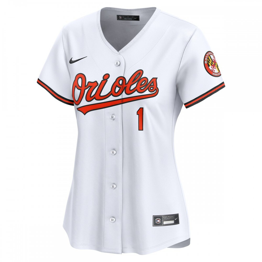 Baltimore Orioles Women's #1 Mom Home Limited Jersey - White-Pro Kit Vault | Brand New 26/27 Sports Jerseys