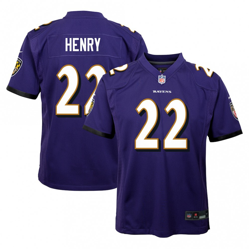 Derrick Henry Baltimore Ravens Youth Game Jersey - Purple-Pro Kit Vault | Brand New 26/27 Sports Jerseys