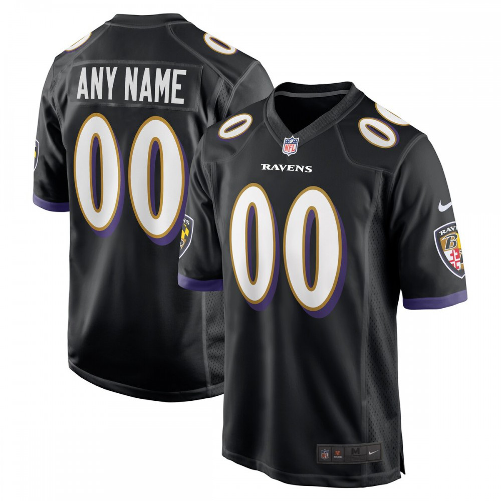 Baltimore Ravens Alternate Custom Game Jersey - Black-Pro Kit Vault | Brand New 26/27 Sports Jerseys