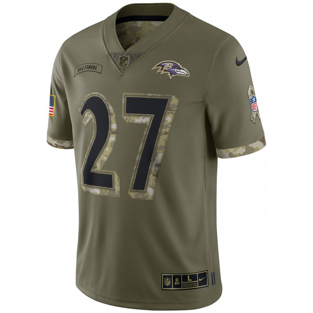 J.K. Dobbins Baltimore Ravens 2022 Salute To Service Limited Jersey - Olive-Pro Kit Vault | Brand New 26/27 Sports Jerseys