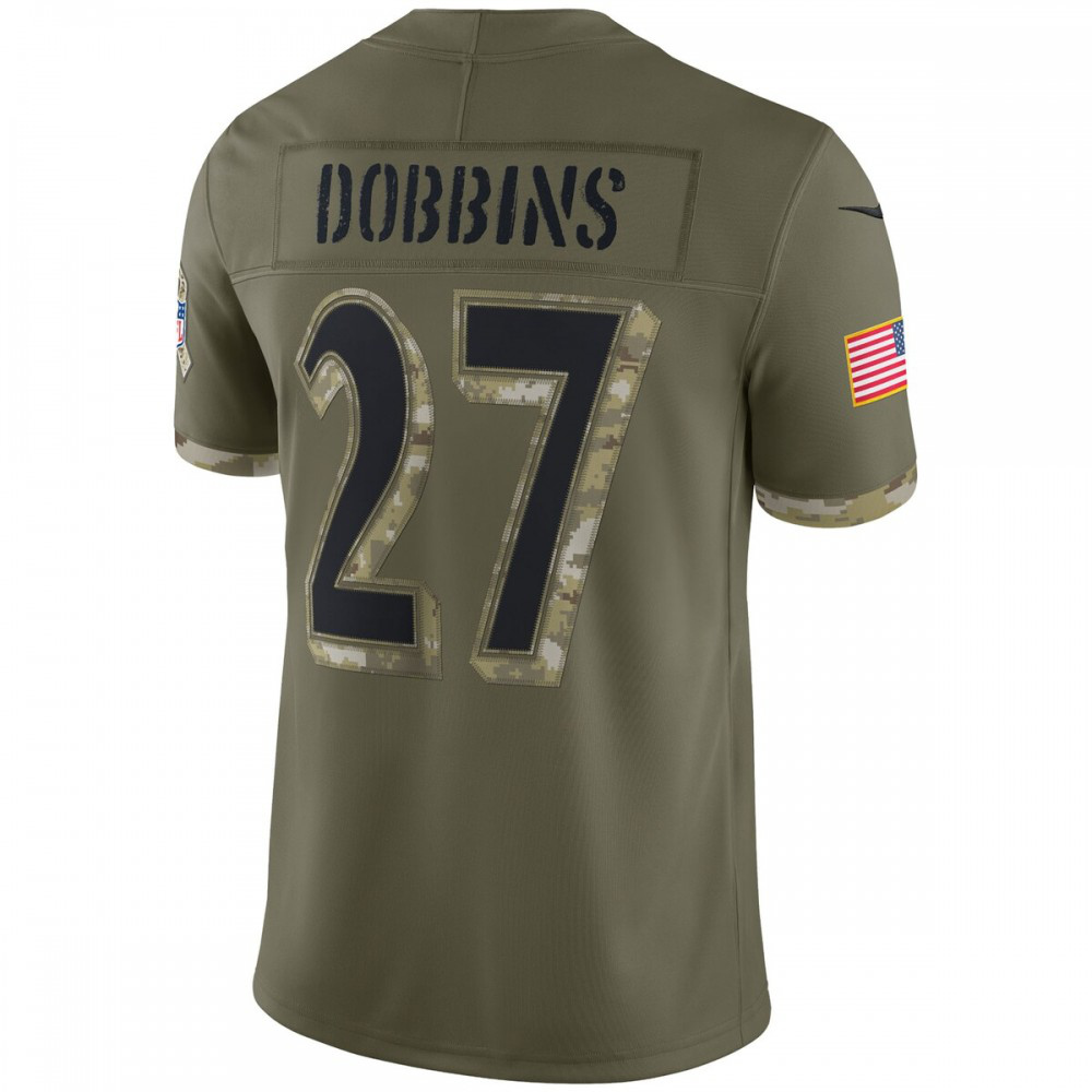 J.K. Dobbins Baltimore Ravens 2022 Salute To Service Limited Jersey - Olive-Pro Kit Vault | Brand New 26/27 Sports Jerseys