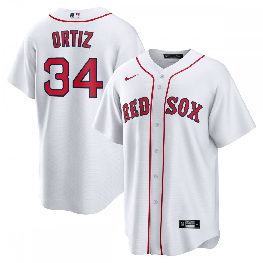 David Ortiz Boston Red Sox Home Replica Player Jersey - White-Pro Kit Vault | Brand New 26/27 Sports Jerseys