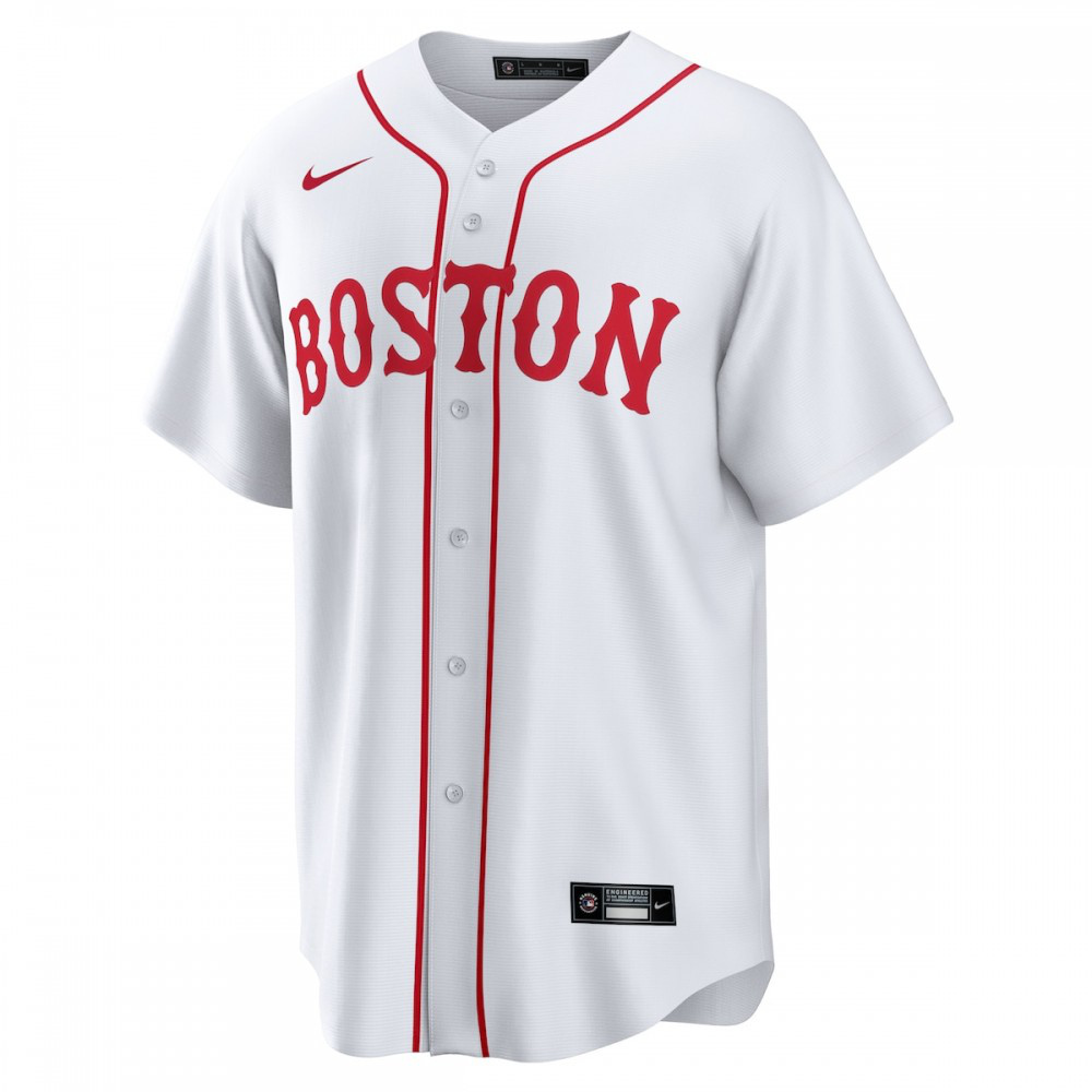J.D. Martinez Boston Red Sox 2021 Patriots' Day Official Replica Player Jersey - White-Pro Kit Vault | Brand New 26/27 Sports Jerseys