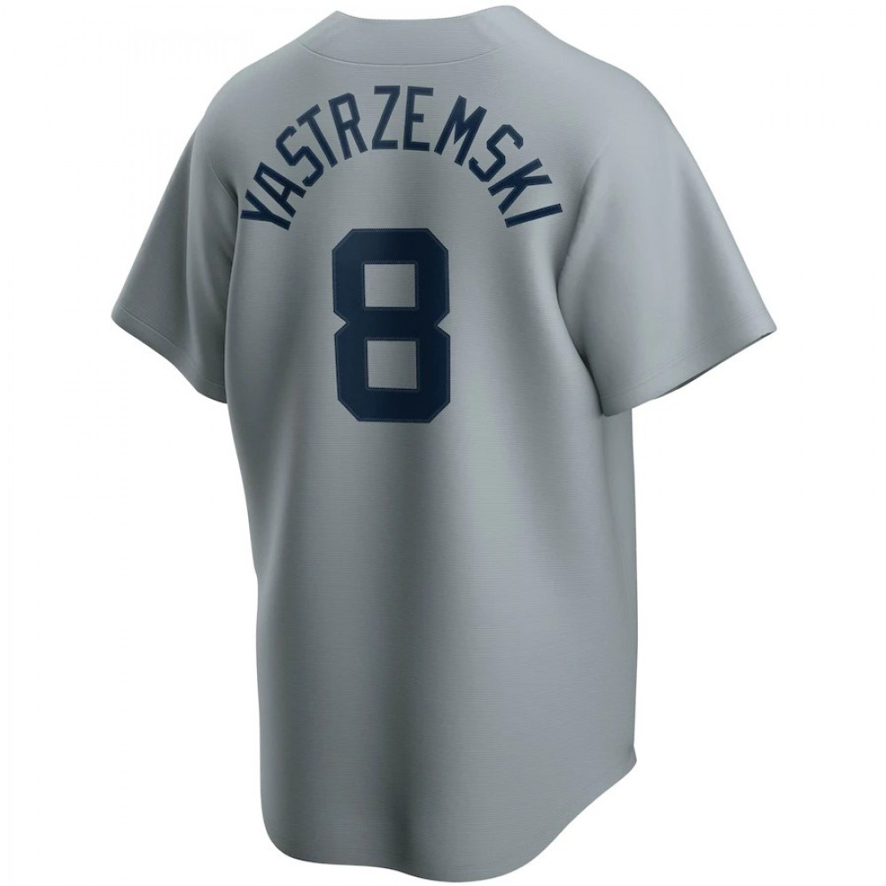 Men's Boston Red Sox Carl Yastrzemski #8 Gray Road Cooperstown Collection Player Jersey-Pro Kit Vault | Brand New 26/27 Sports Jerseys