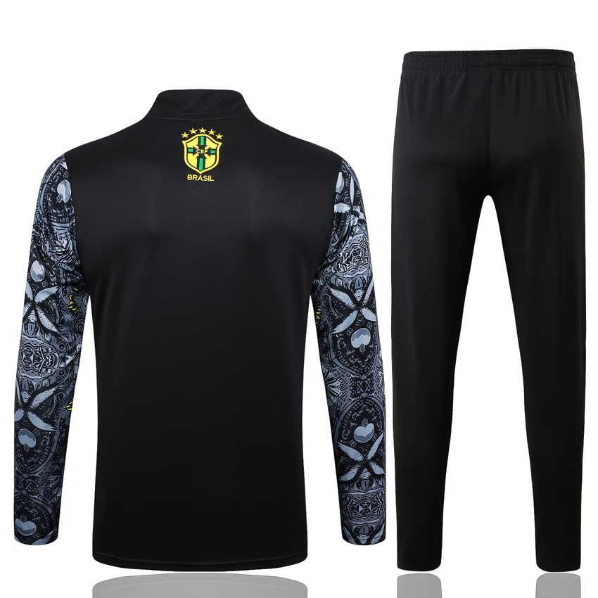 Brazil Training Tracksuit Men/Kids 2024 2025 Grey Pattern-Pro Kit Vault | Brand New 26/27 Sports Jerseys