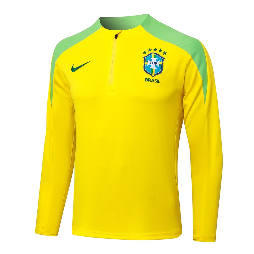 Brazil Training Tracksuit Men/Kids 2024 2025 Yellow-Pro Kit Vault | Brand New 26/27 Sports Jerseys
