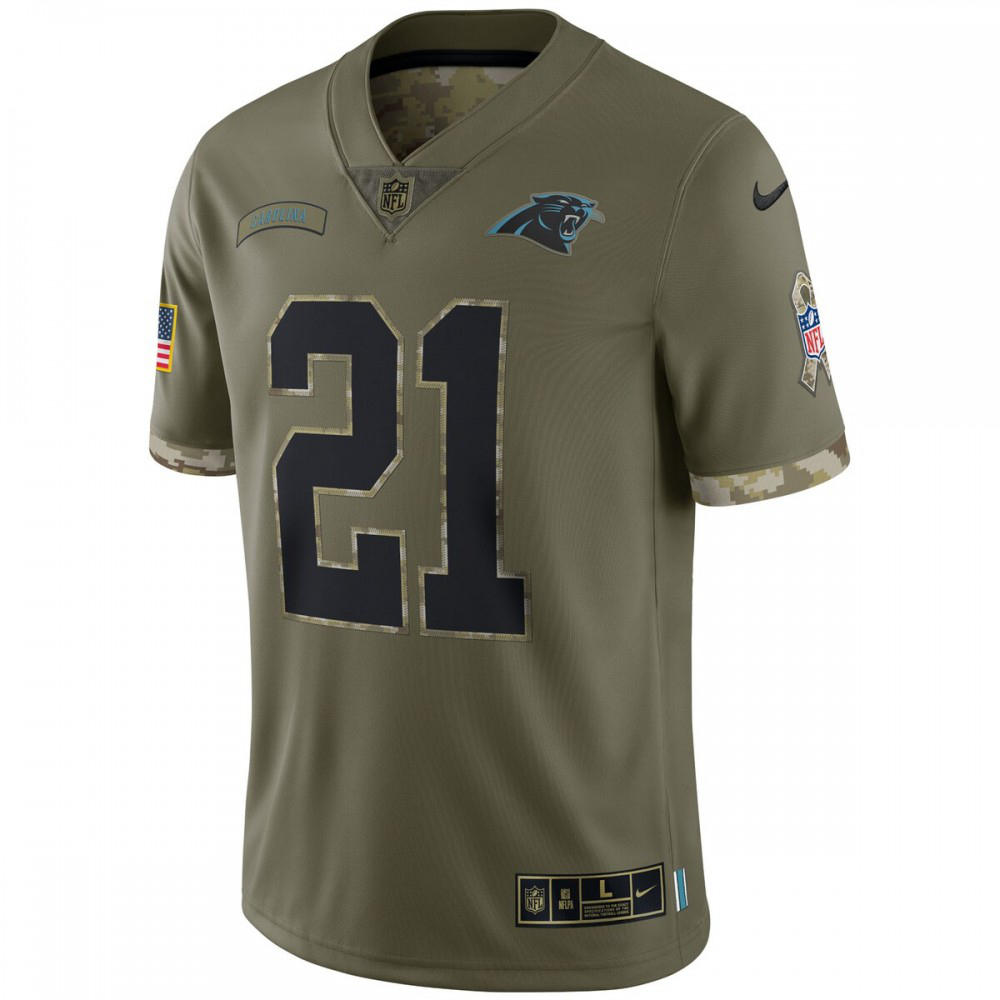 Jeremy Chinn Carolina Panthers 2022 Salute To Service Limited Jersey - Olive-Pro Kit Vault | Brand New 26/27 Sports Jerseys