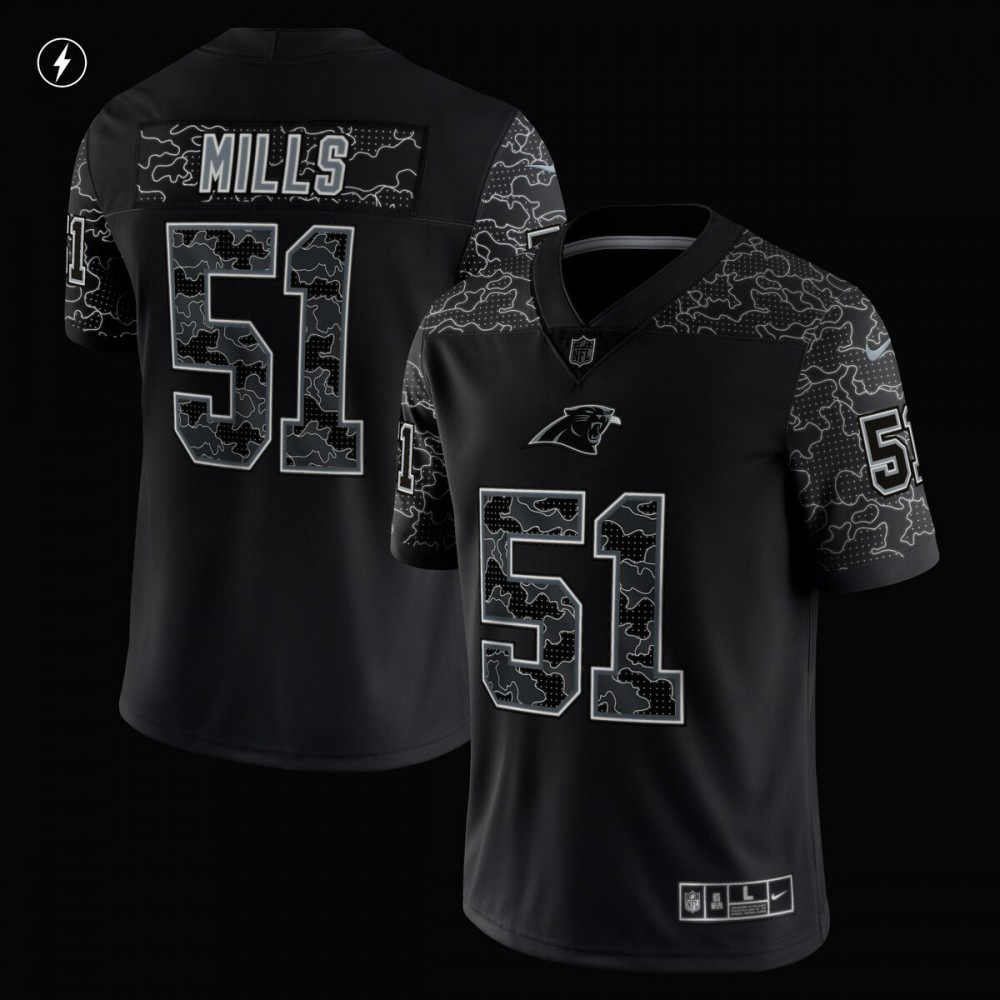Sam Mills Carolina Panthers Retired Player RFLCTV Limited Jersey - Black-Pro Kit Vault | Brand New 26/27 Sports Jerseys