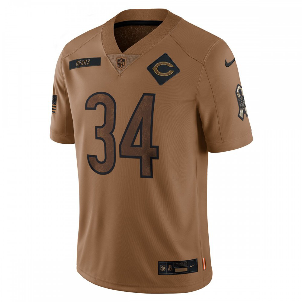 Walter Payton Chicago Bears 2023 Salute To Service Retired Player Limited Jersey - Brown-Pro Kit Vault | Brand New 26/27 Sports Jerseys