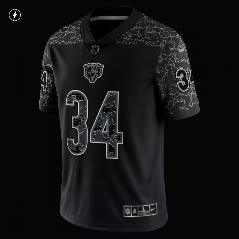Walter Payton Chicago Bears Retired Player RFLCTV Limited Jersey - Black-Pro Kit Vault | Brand New 26/27 Sports Jerseys