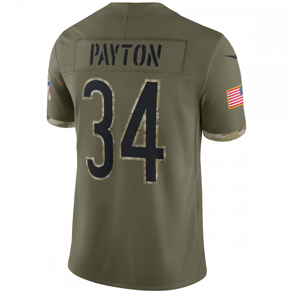 Walter Payton Chicago Bears 2022 Salute To Service Retired Player Limited Jersey - Olive-Pro Kit Vault | Brand New 26/27 Sports Jerseys