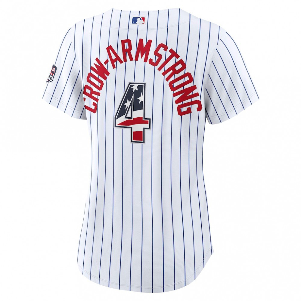 Pete Crow-Armstrong Chicago Cubs Women's USA 250 Fourth of July Home Stadium Jersey - White-Pro Kit Vault | Brand New 26/27 Sports Jerseys