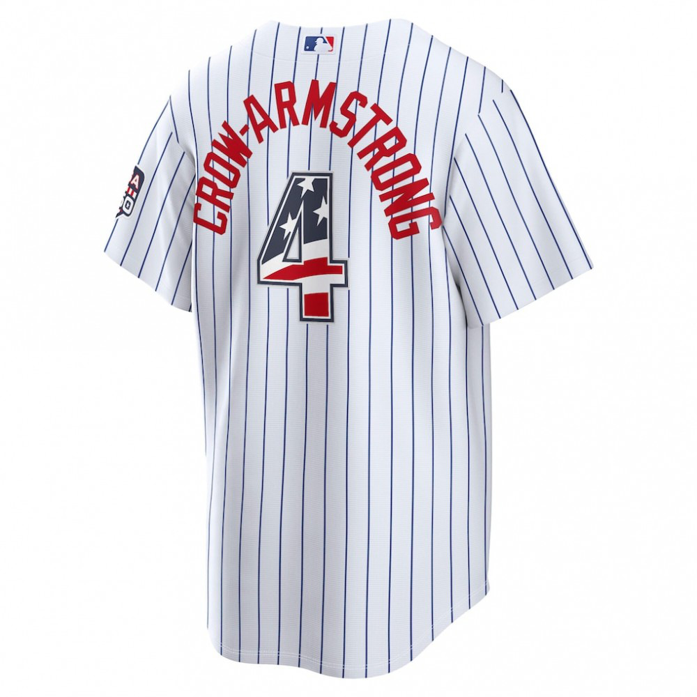 Pete Crow-Armstrong Chicago Cubs USA 250 Fourth of July Home Stadium Jersey - White-Pro Kit Vault | Brand New 26/27 Sports Jerseys