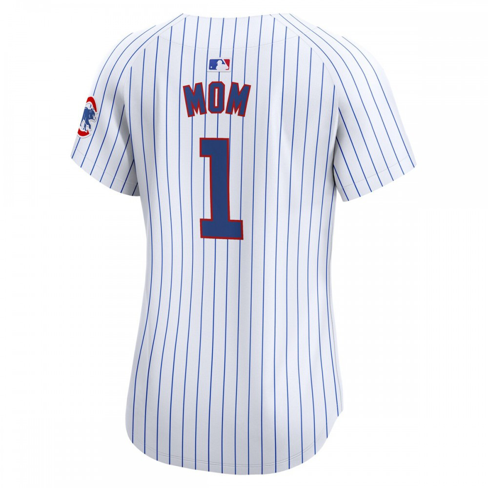 Chicago Cubs Women's #1 Mom Home Limited Jersey - White-Pro Kit Vault | Brand New 26/27 Sports Jerseys