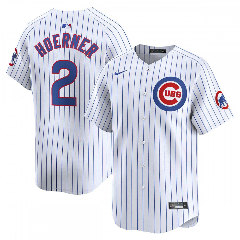 Nico Hoerner Chicago Cubs Home Limited Player Jersey - White-Pro Kit Vault | Brand New 26/27 Sports Jerseys
