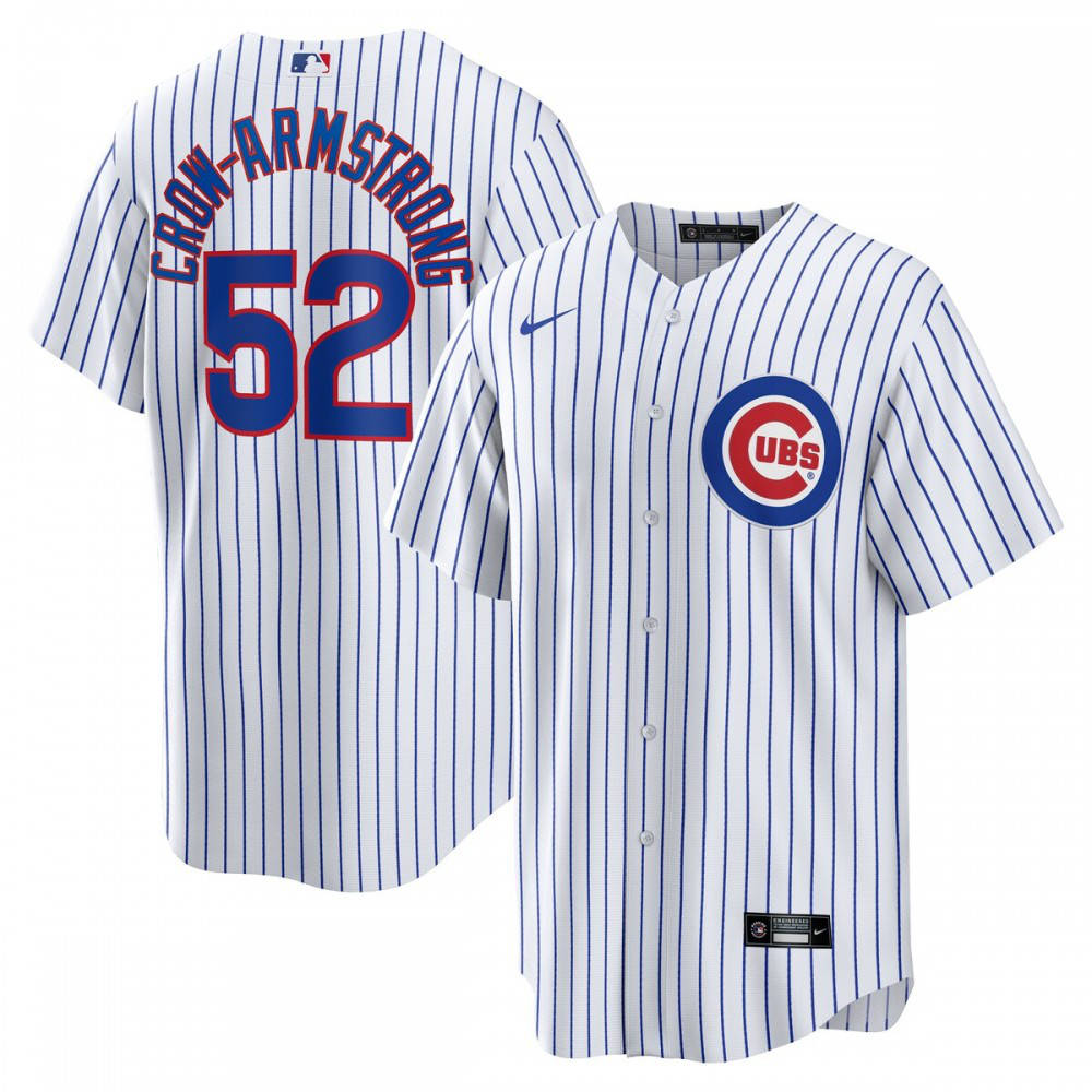 Pete Crow-Armstrong Chicago Cubs Home Replica Player Jersey - White-Pro Kit Vault | Brand New 26/27 Sports Jerseys