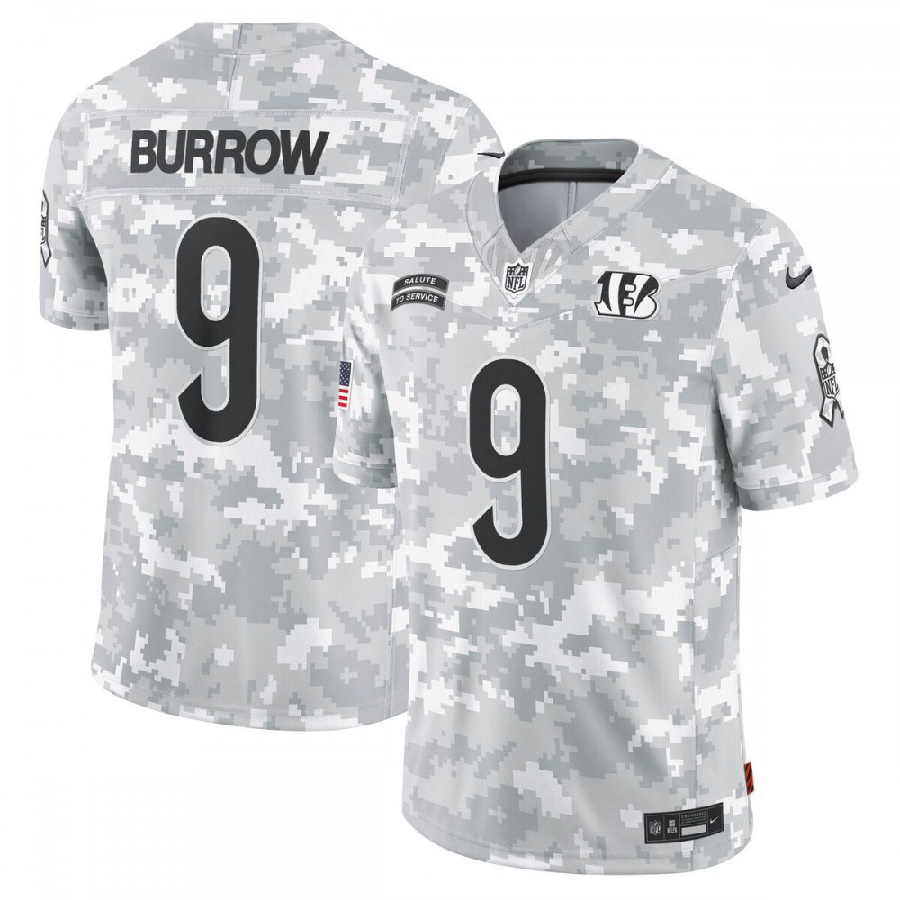Joe Burrow Cincinnati Bengals 2024 Salute to Service Limited Jersey - Arctic Camo-Pro Kit Vault | Brand New 26/27 Sports Jerseys