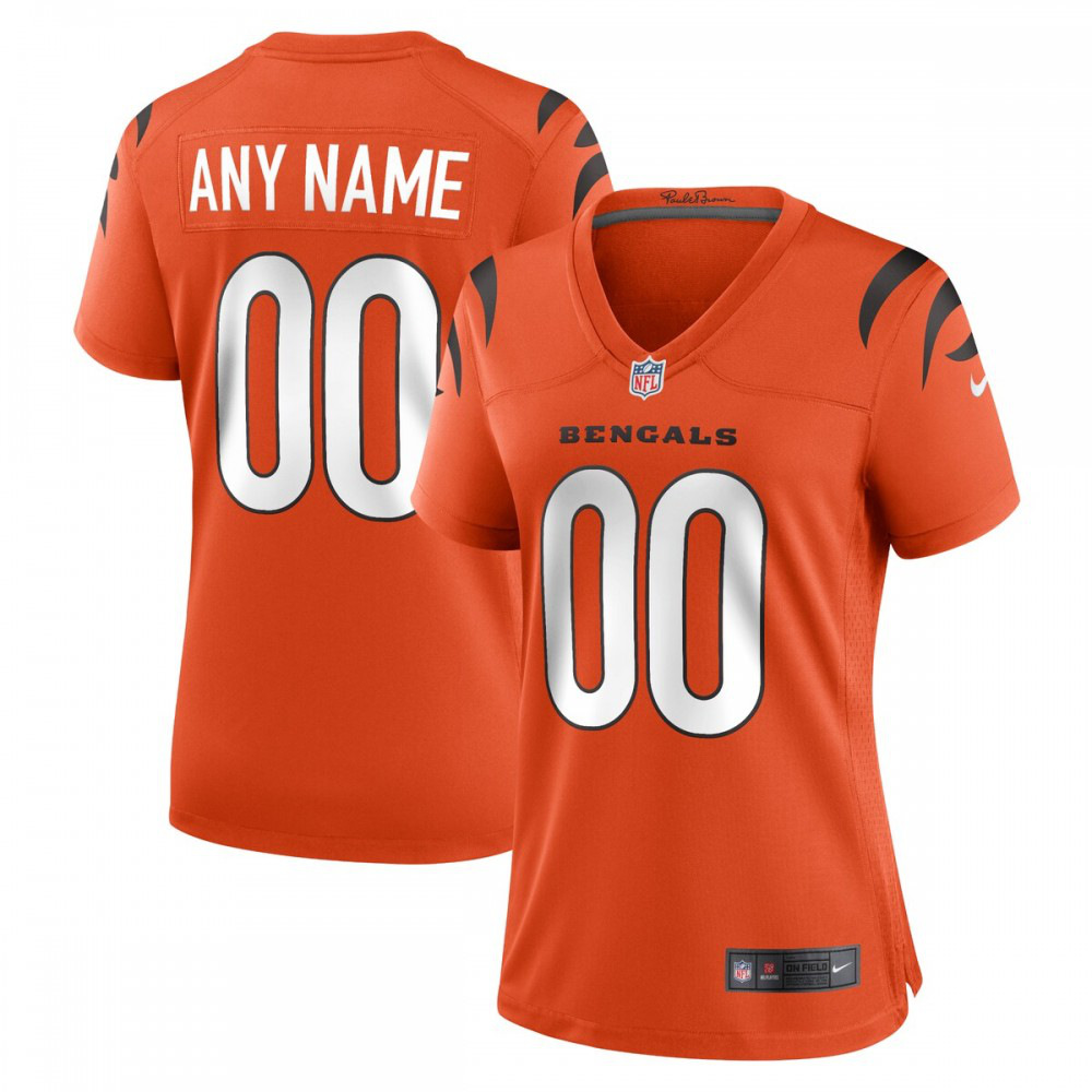 Cincinnati Bengals Women's Alternate Game Custom Jersey - Orange-Pro Kit Vault | Brand New 26/27 Sports Jerseys