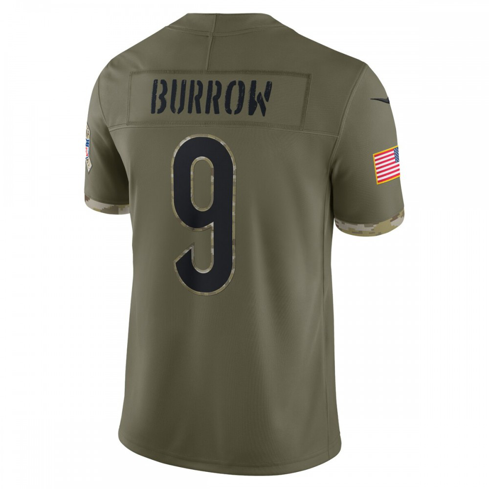 Joe Burrow Cincinnati Bengals 2022 Salute To Service Limited Jersey - Olive-Pro Kit Vault | Brand New 26/27 Sports Jerseys