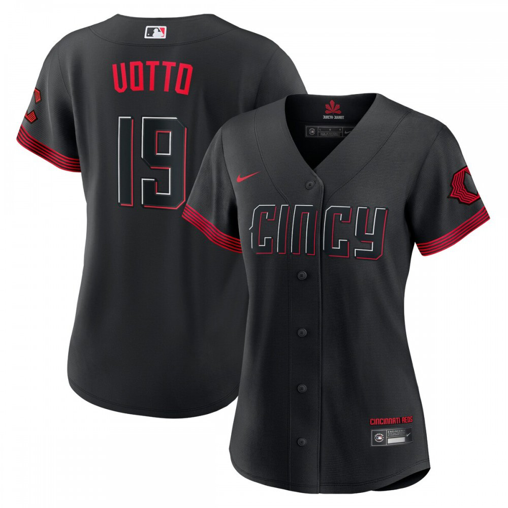 Joey Votto Cincinnati Reds Women's 2023 City Connect Replica Player Jersey - Black-Pro Kit Vault | Brand New 26/27 Sports Jerseys