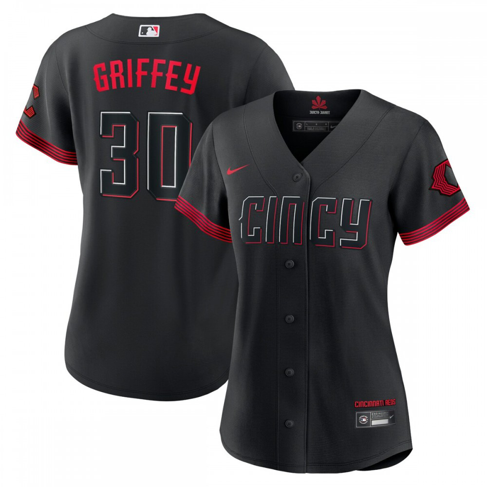 Ken Griffey Jr. Cincinnati Reds Women's 2023 City Connect Replica Player Jersey - Black-Pro Kit Vault | Brand New 26/27 Sports Jerseys