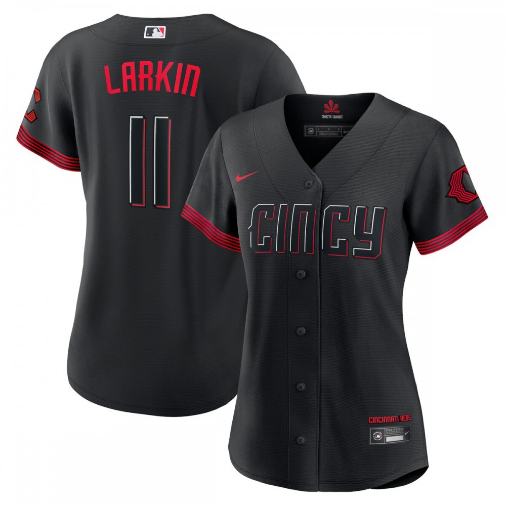 Barry Larkin Cincinnati Reds Women's 2023 City Connect Replica Player Jersey - Black-Pro Kit Vault | Brand New 26/27 Sports Jerseys