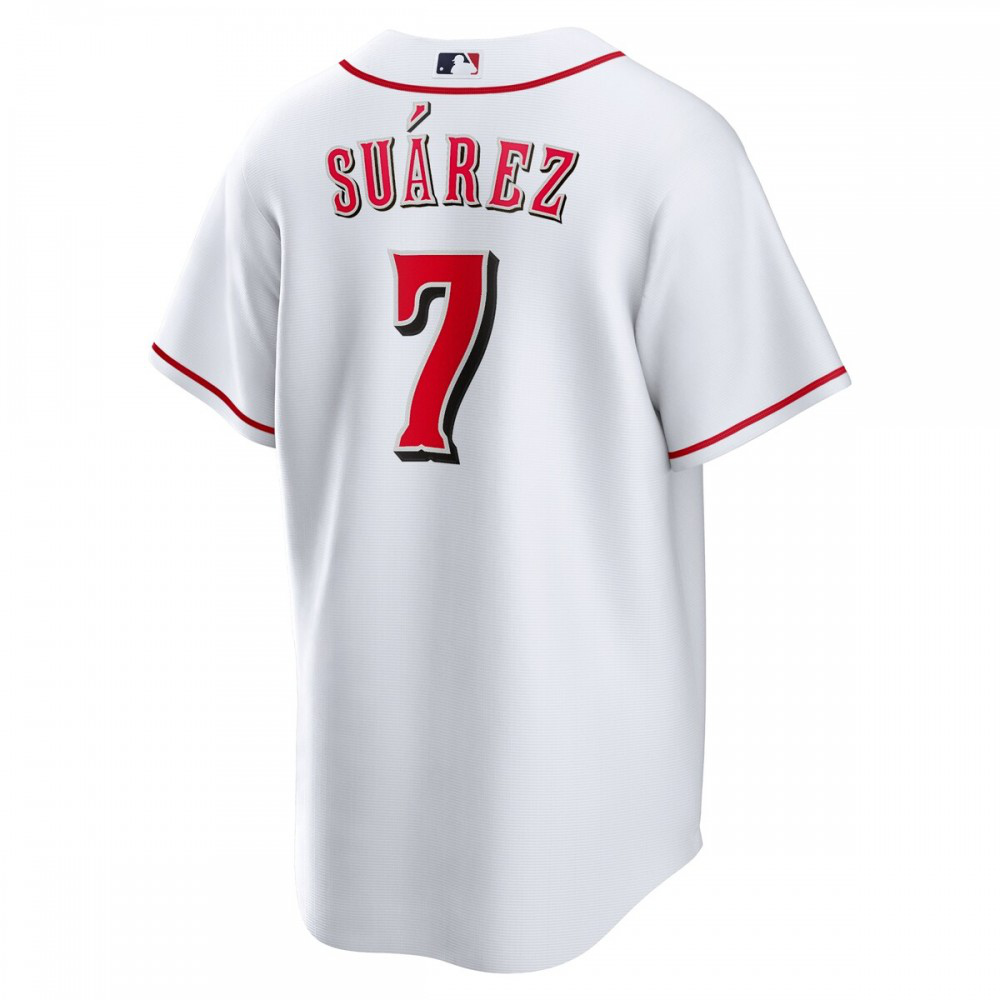 Eugenio Suarez Cincinnati Reds Home Replica Player Name Jersey - White-Pro Kit Vault | Brand New 26/27 Sports Jerseys