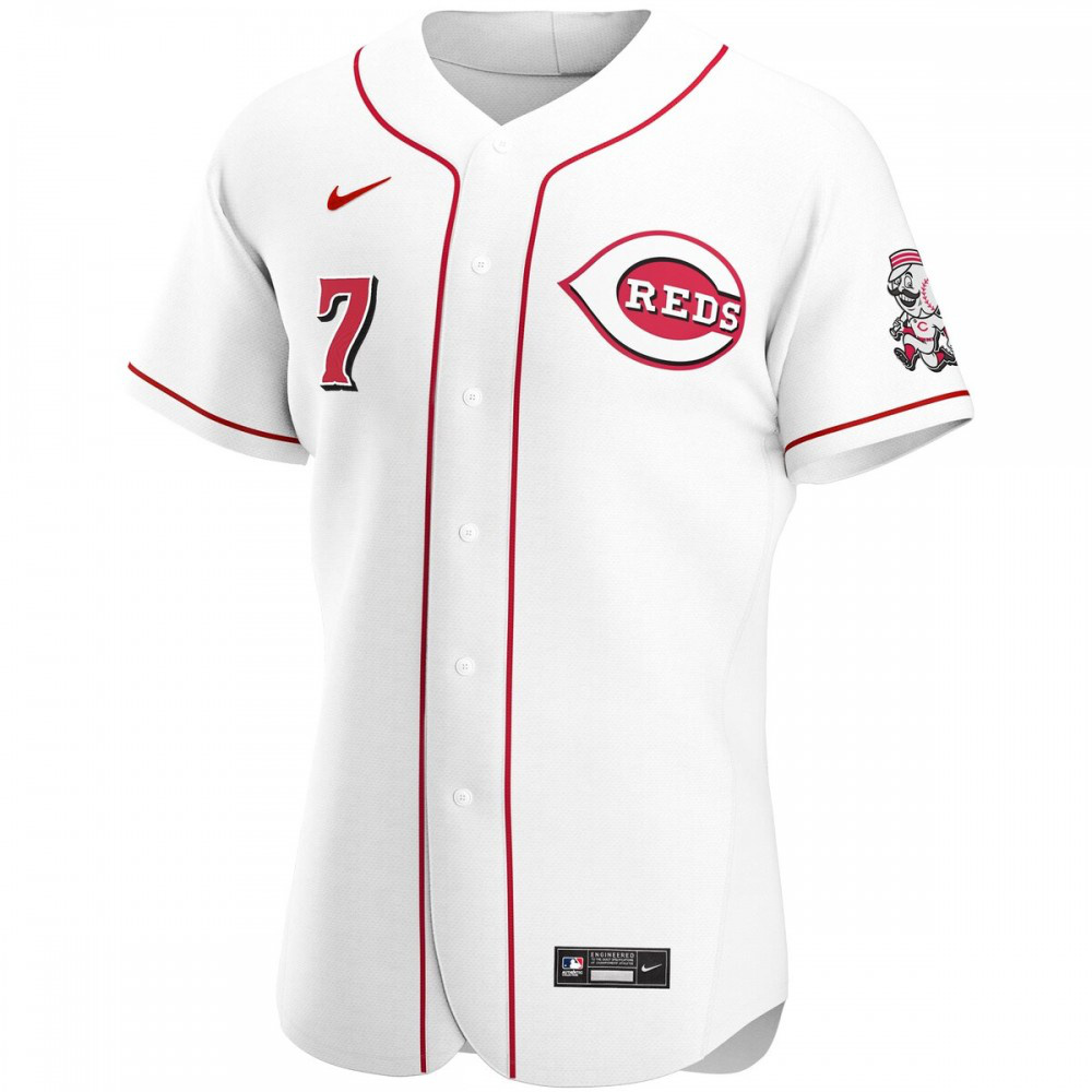 Eugenio Suarez Cincinnati Reds Home Authentic Player Jersey - White-Pro Kit Vault | Brand New 26/27 Sports Jerseys
