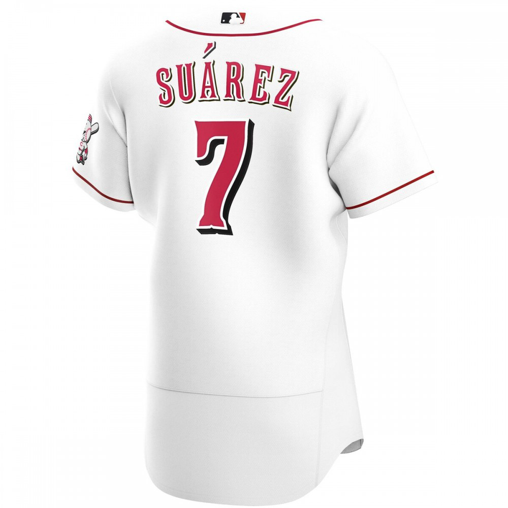 Eugenio Suarez Cincinnati Reds Home Authentic Player Jersey - White-Pro Kit Vault | Brand New 26/27 Sports Jerseys