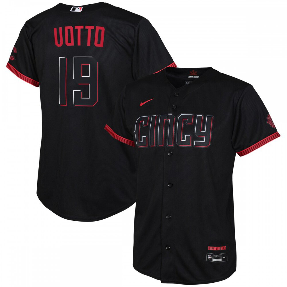 Joey Votto Cincinnati Reds Youth 2023 City Connect Replica Player Jersey - Black-Pro Kit Vault | Brand New 26/27 Sports Jerseys