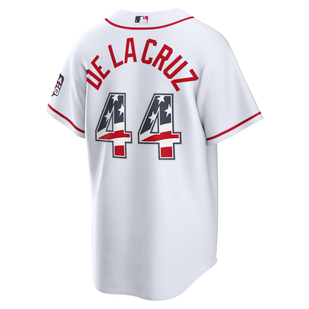Elly De La Cruz Cincinnati Reds USA 250 Fourth of July Home Stadium Jersey - White-Pro Kit Vault | Brand New 26/27 Sports Jerseys