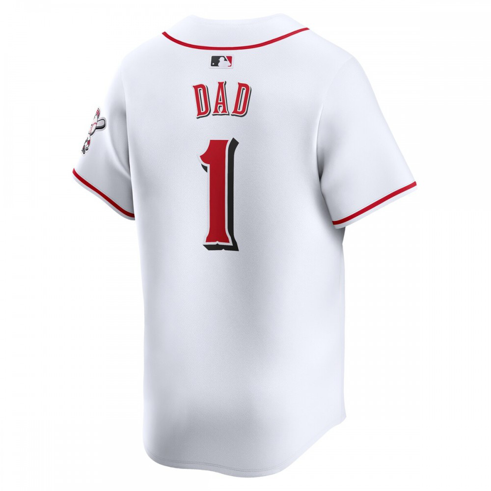 Cincinnati Reds #1 Dad Home Limited Jersey - White-Pro Kit Vault | Brand New 26/27 Sports Jerseys