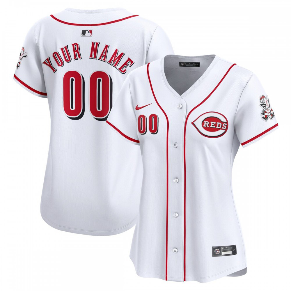 Cincinnati Reds Women's Home Limited Custom Jersey - White-Pro Kit Vault | Brand New 26/27 Sports Jerseys