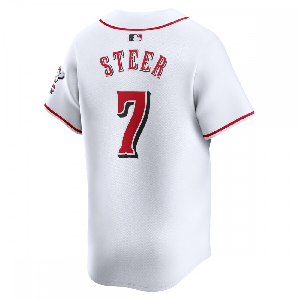 Spencer Steer Cincinnati Reds Home Limited Player Jersey - White-Pro Kit Vault | Brand New 26/27 Sports Jerseys