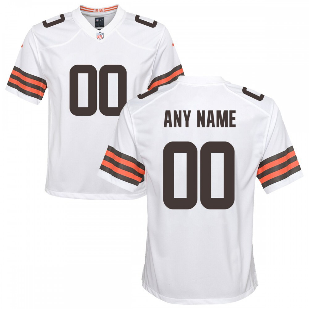 Nike Cleveland Browns Youth Custom Game Jersey - White-Pro Kit Vault | Brand New 26/27 Sports Jerseys