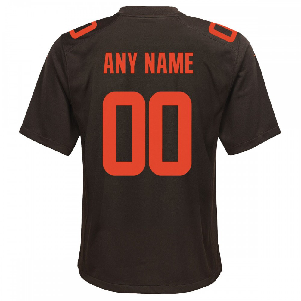 Cleveland Browns Youth Alternate Custom Game Jersey - Brown-Pro Kit Vault | Brand New 26/27 Sports Jerseys