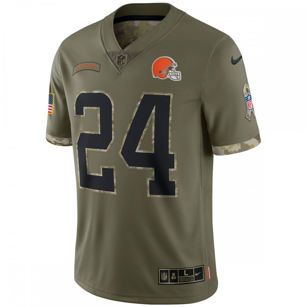 Nick Chubb Cleveland Browns 2022 Salute To Service Limited Jersey - Olive-Pro Kit Vault | Brand New 26/27 Sports Jerseys